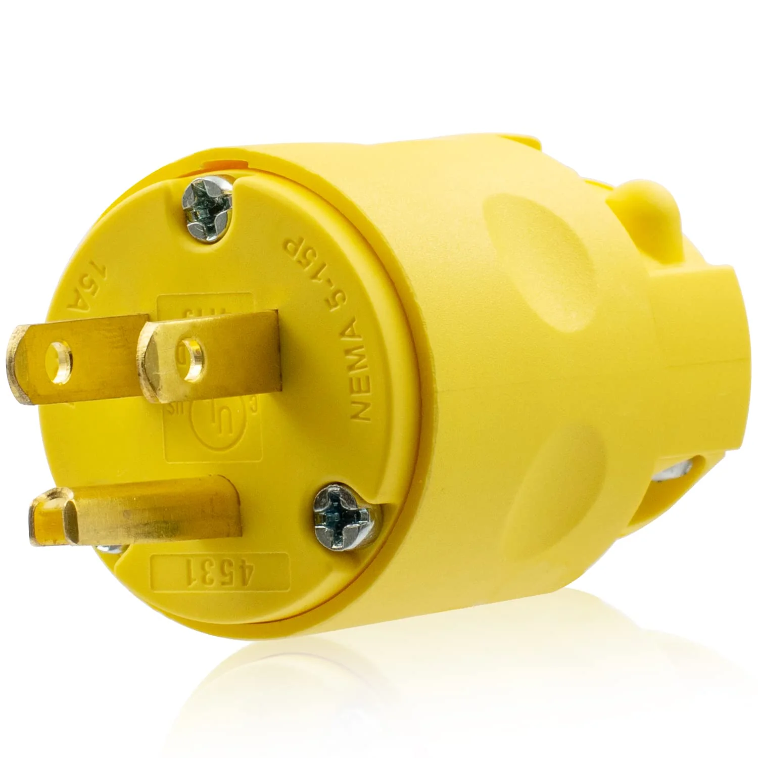 ELEGRP 15 Amp 125 Volt NEMA 5-15R Straight Blade Connector, 2 Pole 3 Wire Grounding, Yellow, Commercial Grade, 1 Pack - Image 7