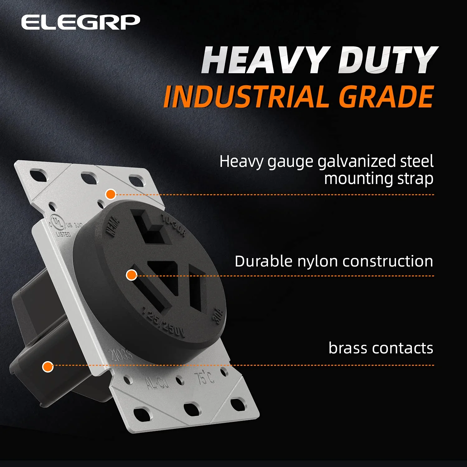 ELEGRP 30/50 Amp Flush Mount Power Receptacle, NEMA 10-30R & 10-50R Outlet, and Heavy Duty Plug, NEMA 10-30P & 10-50P, 125/250V, UL Listed - Image 11