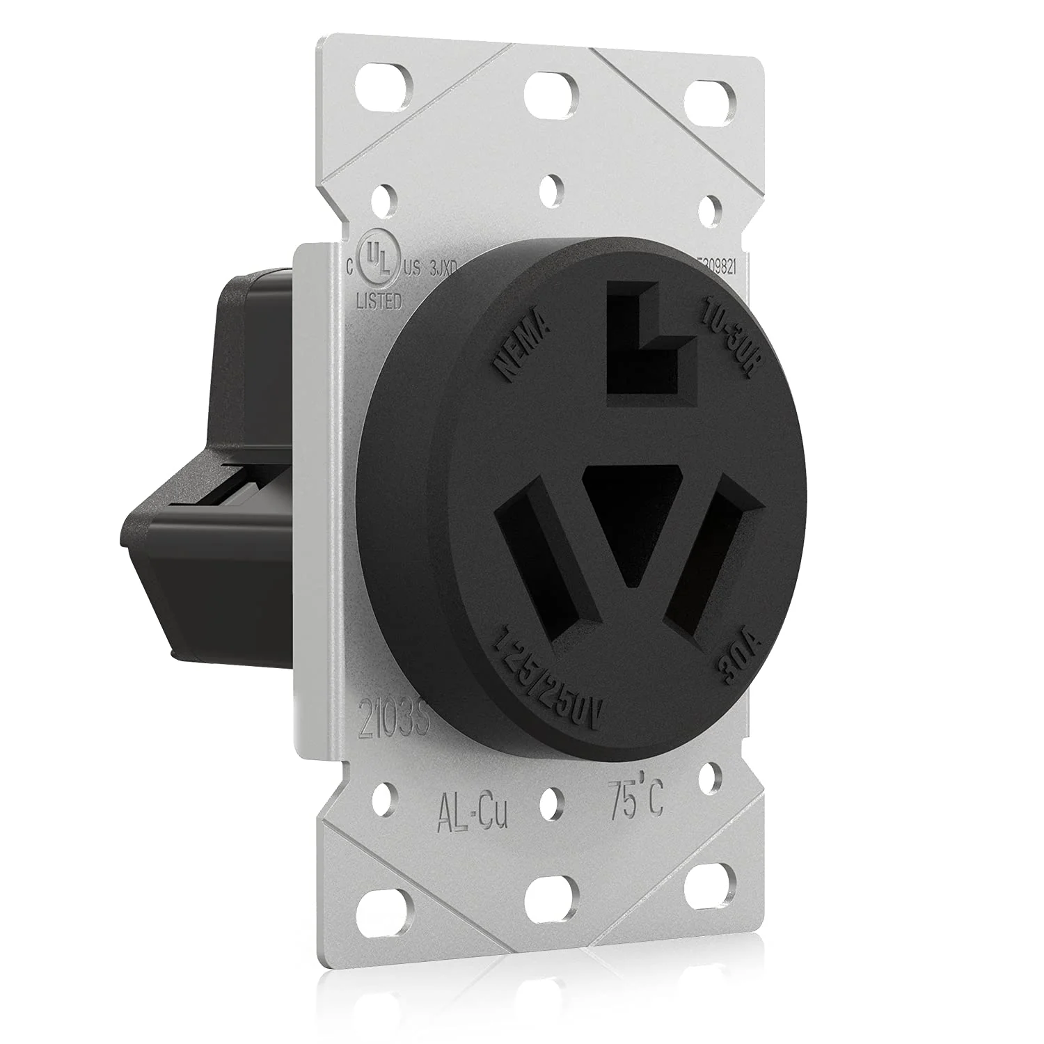 ELEGRP 30/50 Amp Flush Mount Power Receptacle, NEMA 10-30R & 10-50R Outlet, and Heavy Duty Plug, NEMA 10-30P & 10-50P, 125/250V, UL Listed - Image 3