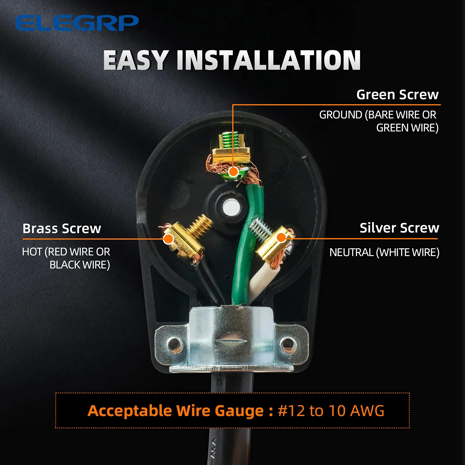 ELEGRP 30 Amp RV Receptacle, Flush Mount NEMA TT-30R Outlet & Heavy Duty NEMA TT-30P Plug, 125V, 2 Pole 3 Wire, UL Listed - Image 12