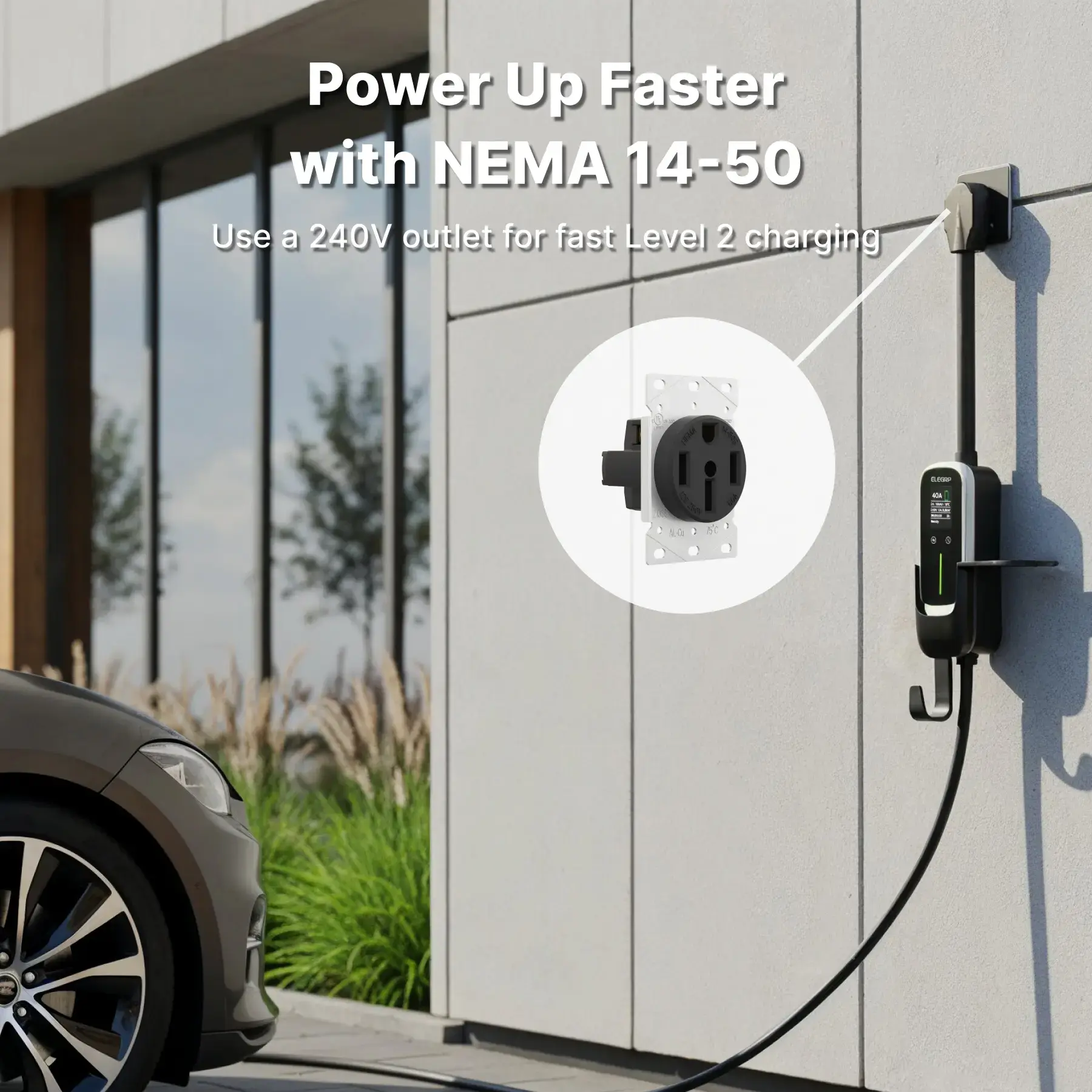 Fast Level 2 J1772 NEMA 14-50 Type EV Portable Charger - Image 3