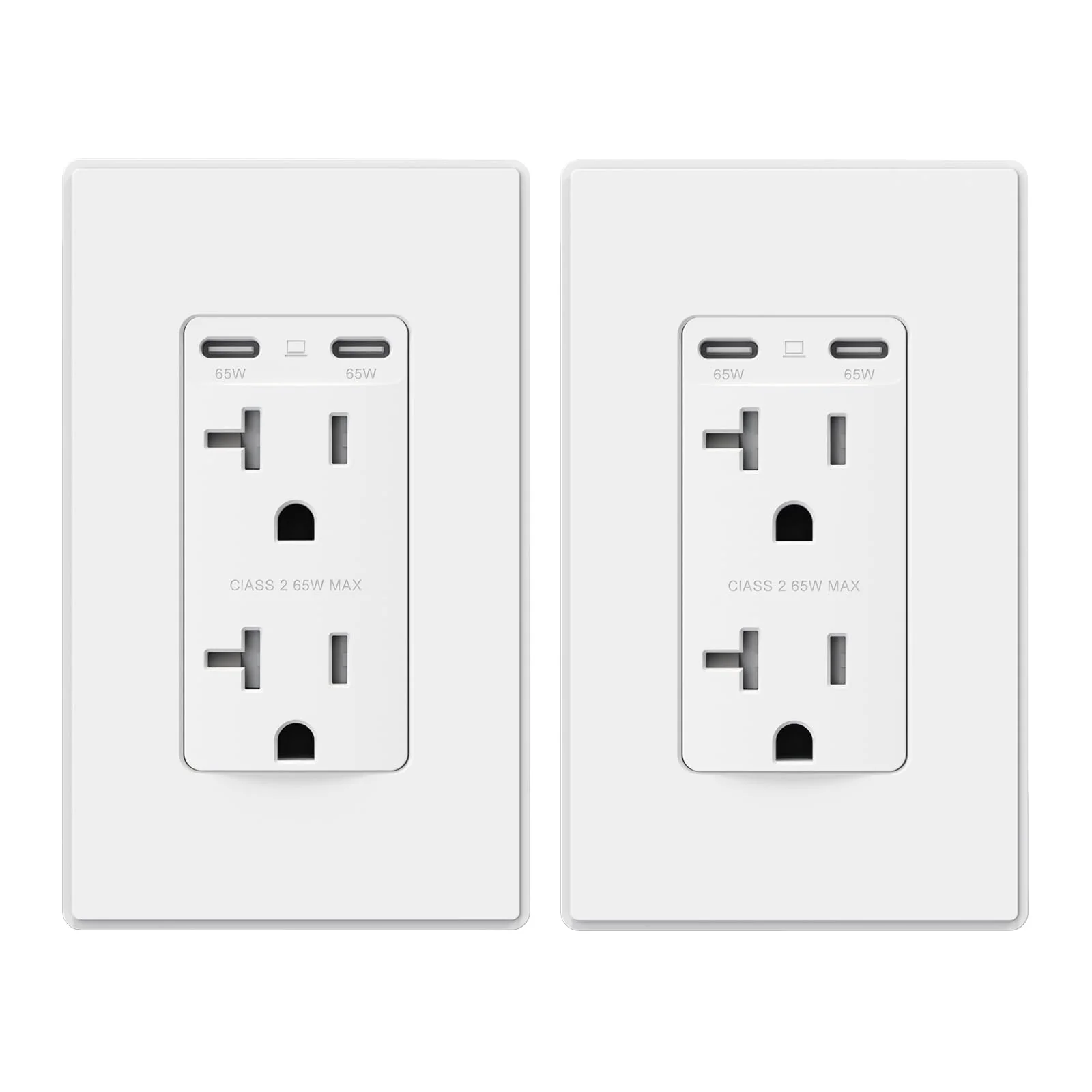 65W Total Output USB Type C/C, Fast Charging Outlet with 15A/20A, Tamper-Resistant Wall Outlet - Image 10