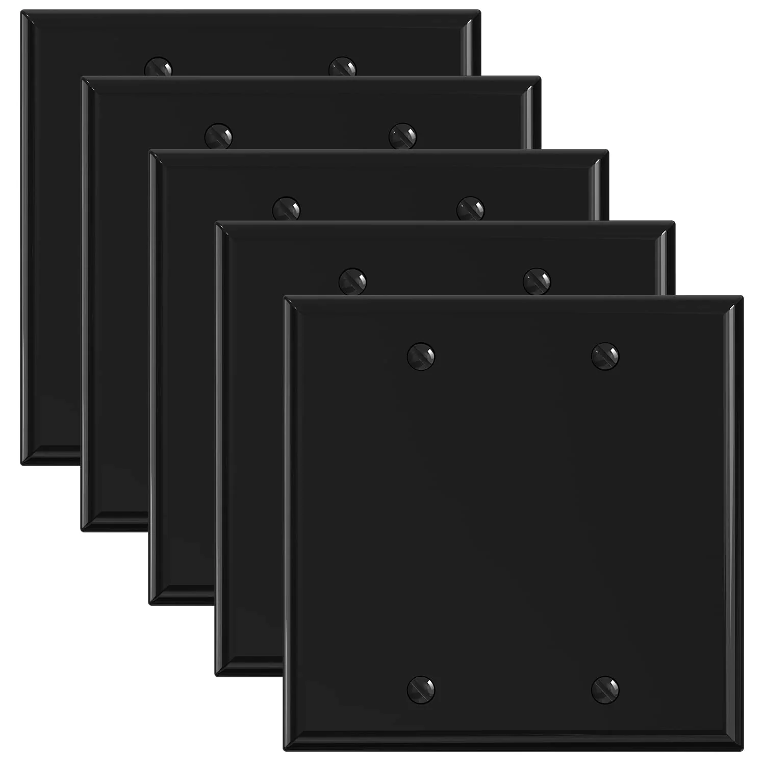 ELEGRP Blank Wall Plate Cover, Durable Polycarbonate, Glossy Finish, Easy Installation, 1-Gang & 2-Gang, UL Listed - Image 3