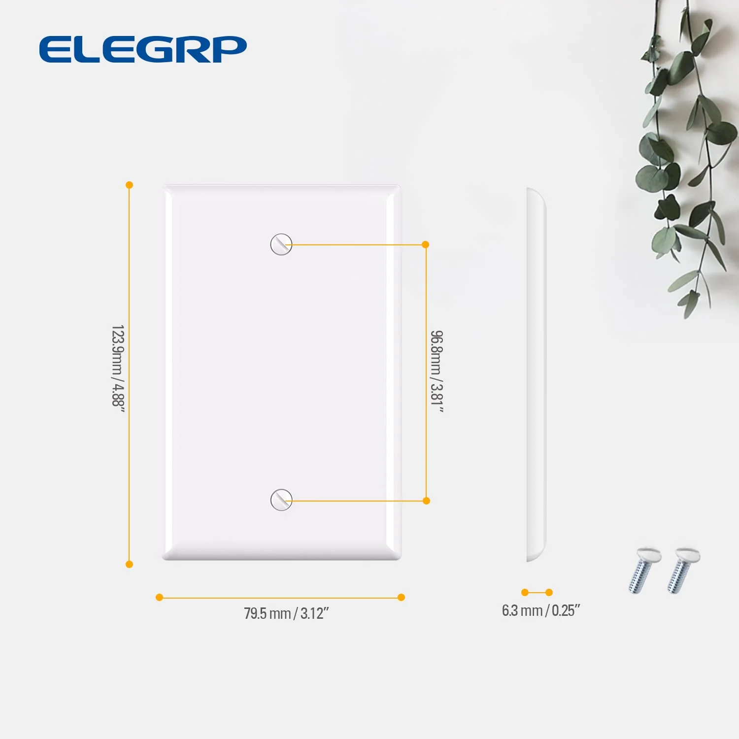 ELEGRP Blank Wall Plate Cover, Durable Polycarbonate, Glossy Finish, Easy Installation, 1-Gang & 2-Gang, UL Listed - Image 5