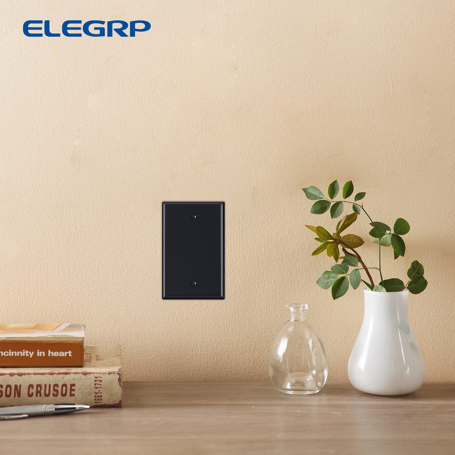 ELEGRP Blank Wall Plate Cover, Durable Polycarbonate, Glossy Finish, Easy Installation, 1-Gang & 2-Gang, UL Listed - Image 8