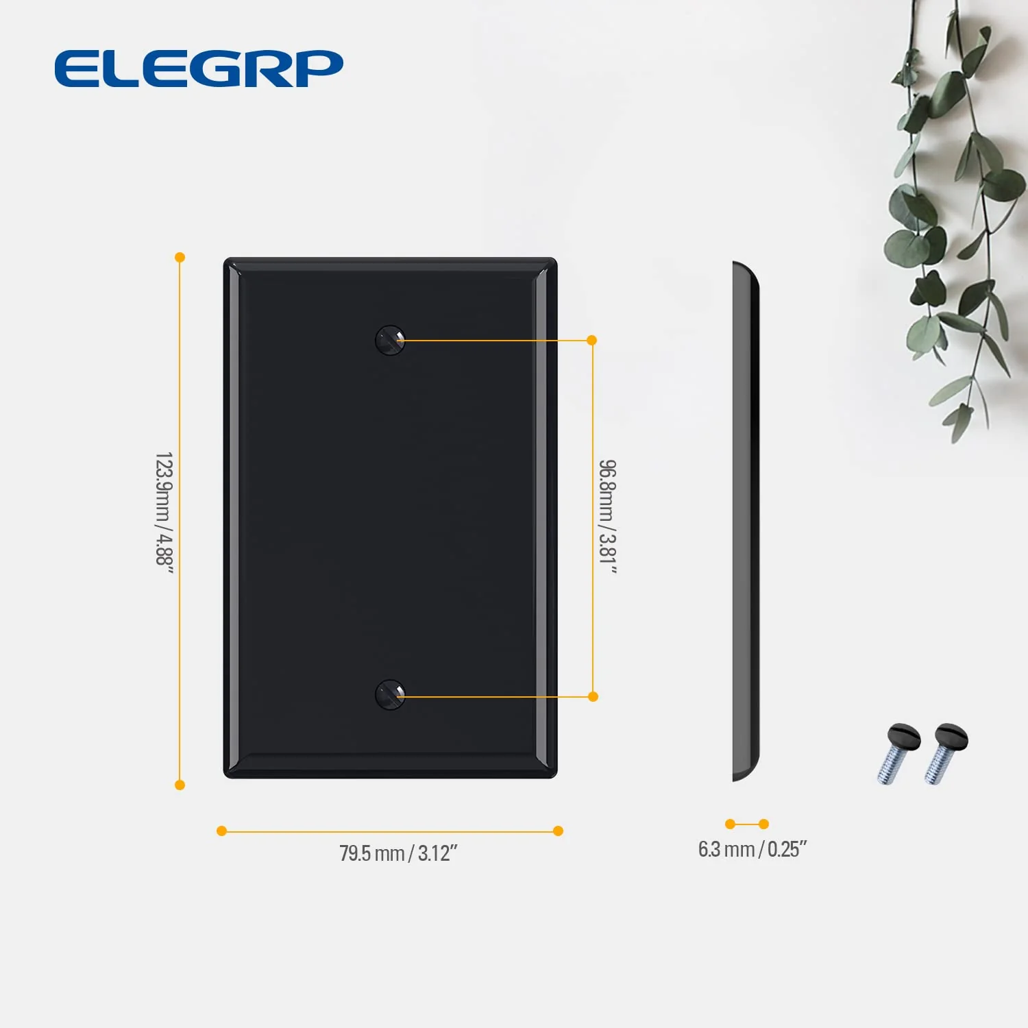 ELEGRP Blank Wall Plate Cover, Durable Polycarbonate, Glossy Finish, Easy Installation, 1-Gang & 2-Gang, UL Listed - Image 9