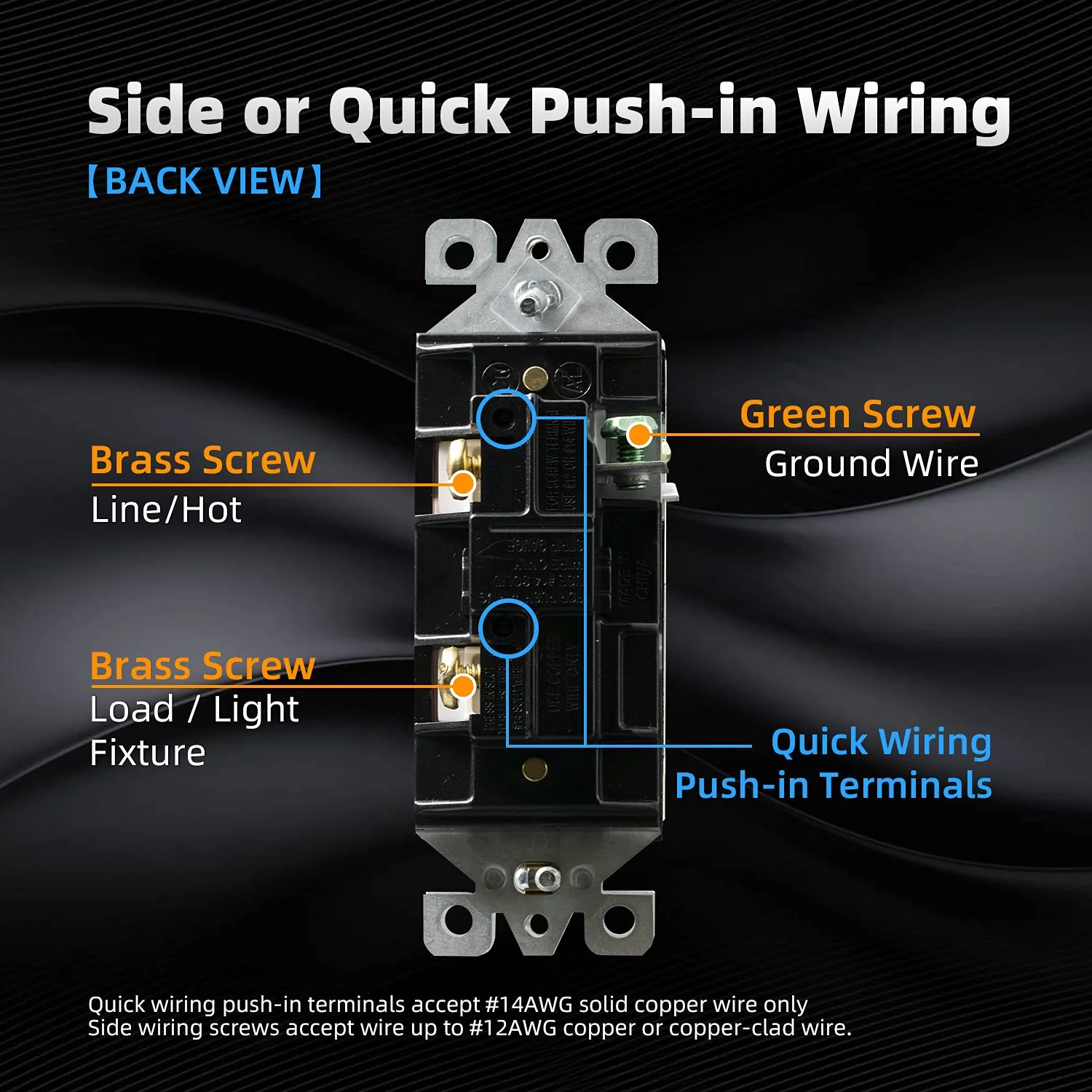 ELEGRP Standard Decorative Single Pole Light Switch, Self-Grounding, 15A 120-277V, Glossy/Matte White or Black, UL Listed, 10 Pack - Image 6