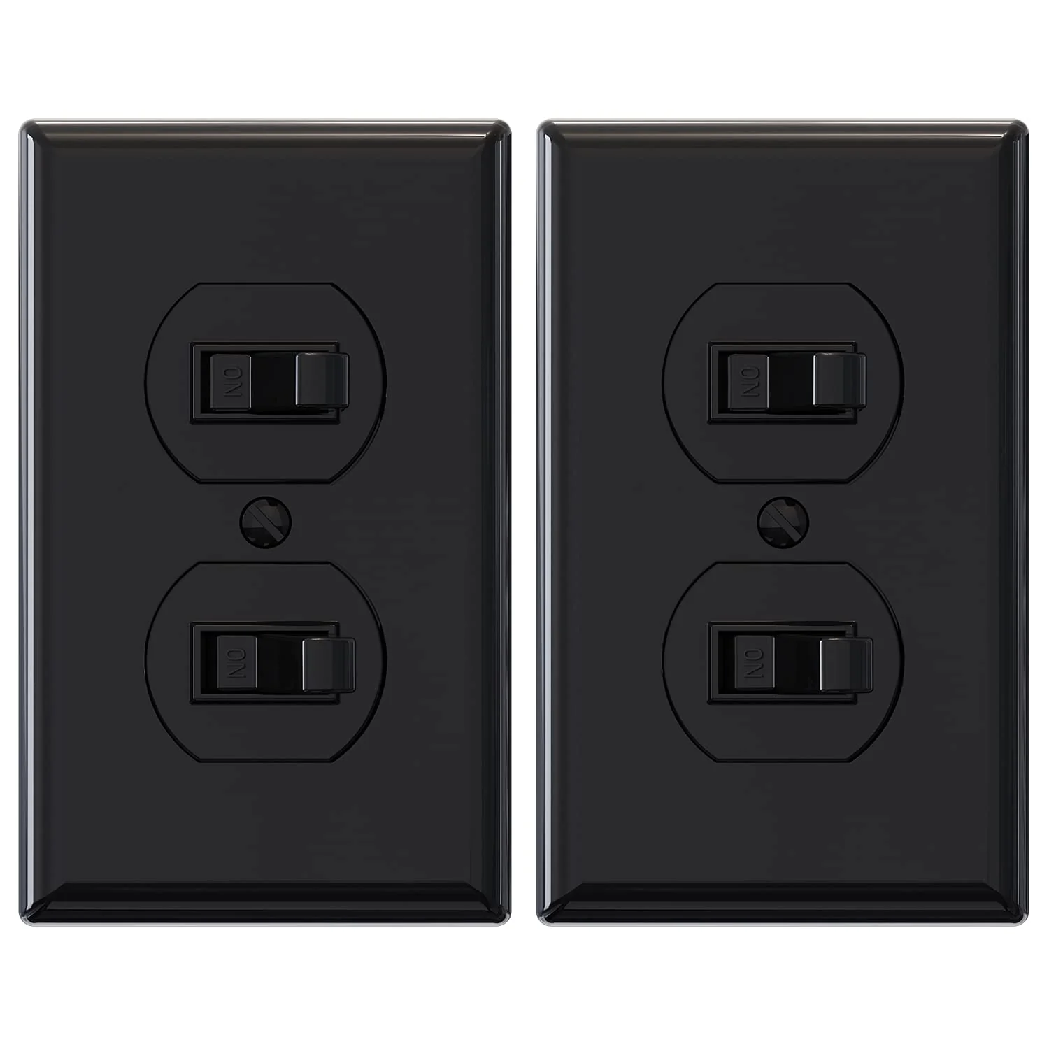 ELEGRP Double Toggle Light Switch, Dual Single-Pole Electrical Switch, 15A 120V, Self-Grounding, Wall Plate Included, UL Listed - Image 4