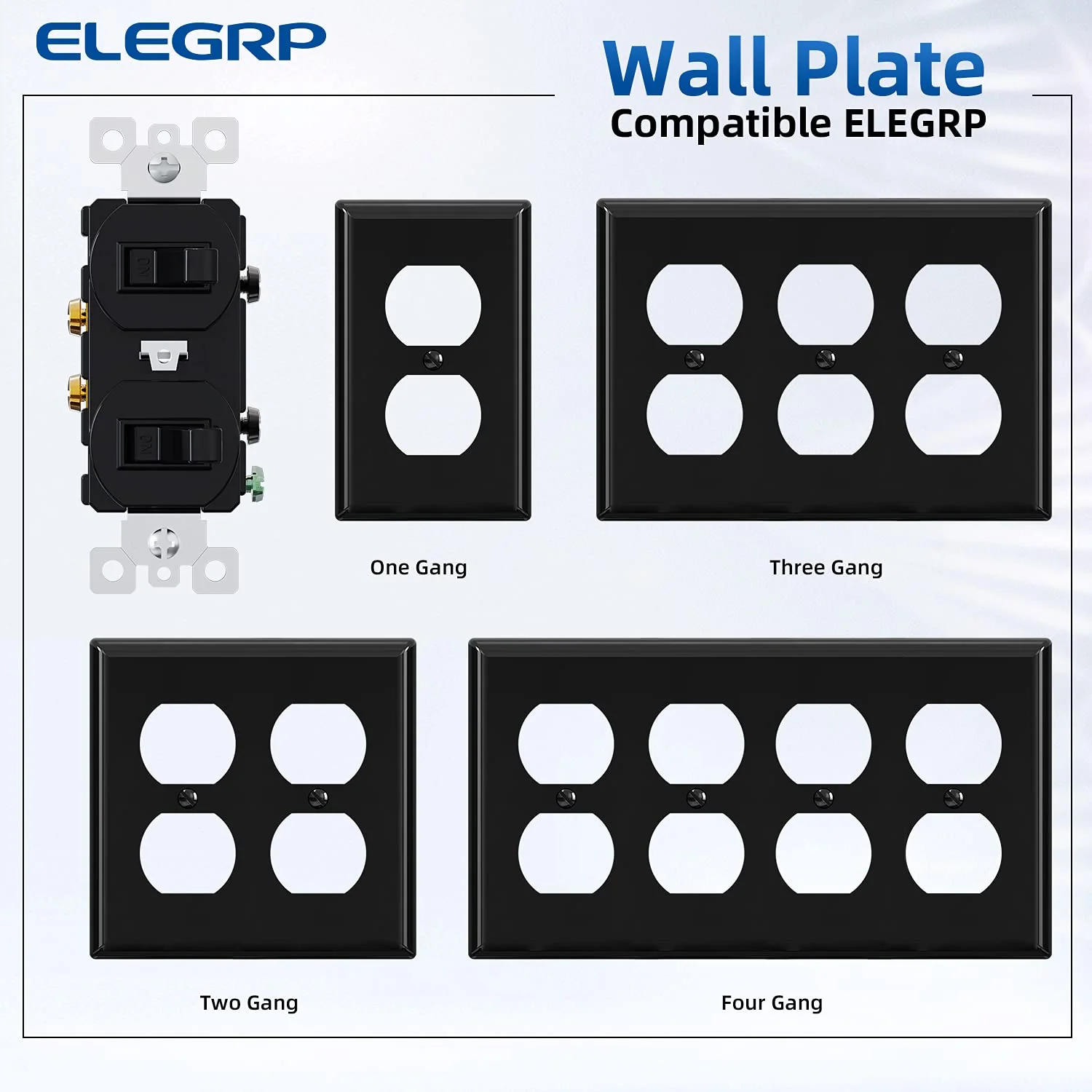 ELEGRP Double Toggle Light Switch, Dual Single-Pole Electrical Switch, 15A 120V, Self-Grounding, Wall Plate Included, UL Listed - Image 5