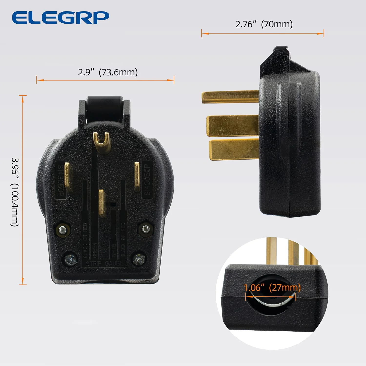 ELEGRP 30/50 Amp Flush Mount Power Receptacle, NEMA 14-30R & 14-50R Outlet, and Heavy Duty Plug, NEMA 14-30P & 14-50P, 125/250V, UL Listed - Image 10