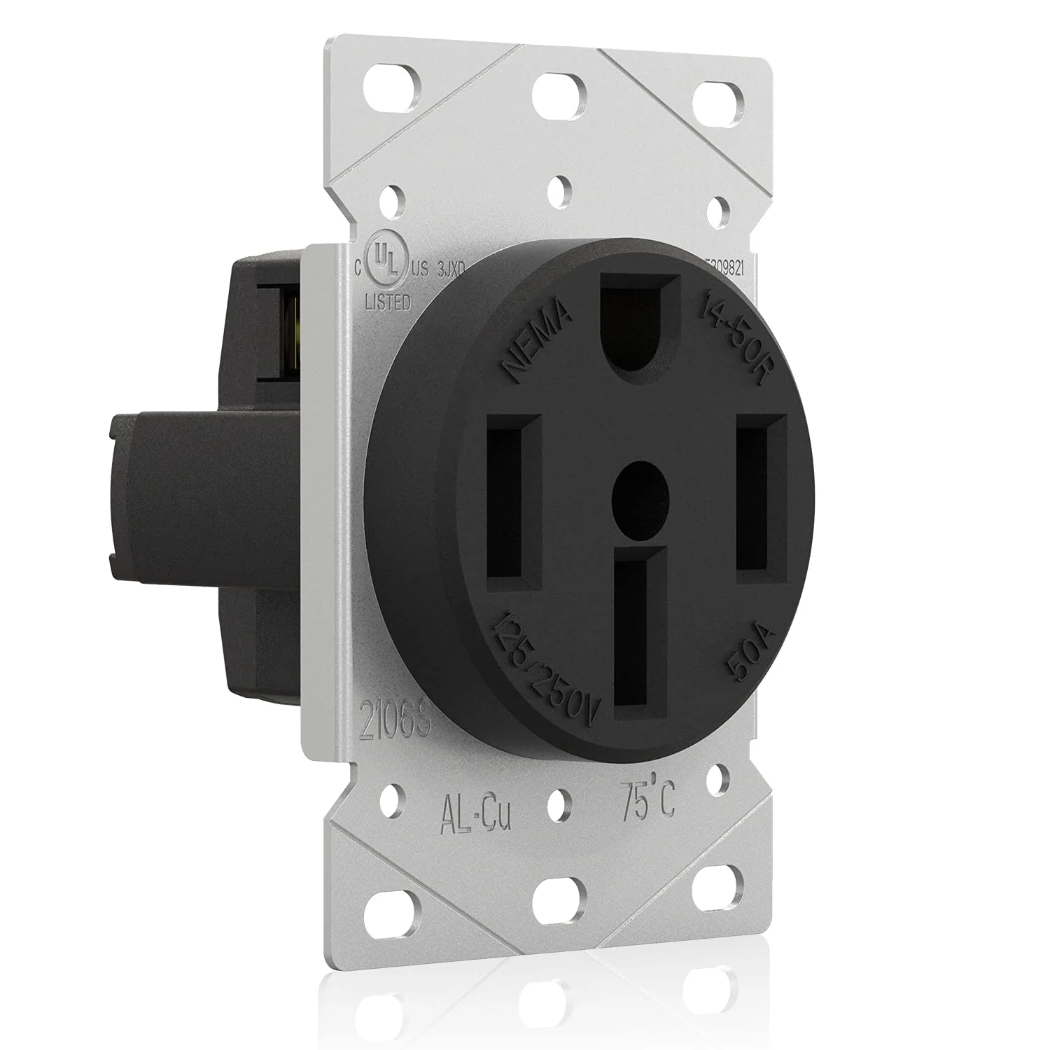 ELEGRP 30/50 Amp Flush Mount Power Receptacle, NEMA 14-30R & 14-50R Outlet, and Heavy Duty Plug, NEMA 14-30P & 14-50P, 125/250V, UL Listed - Image 3