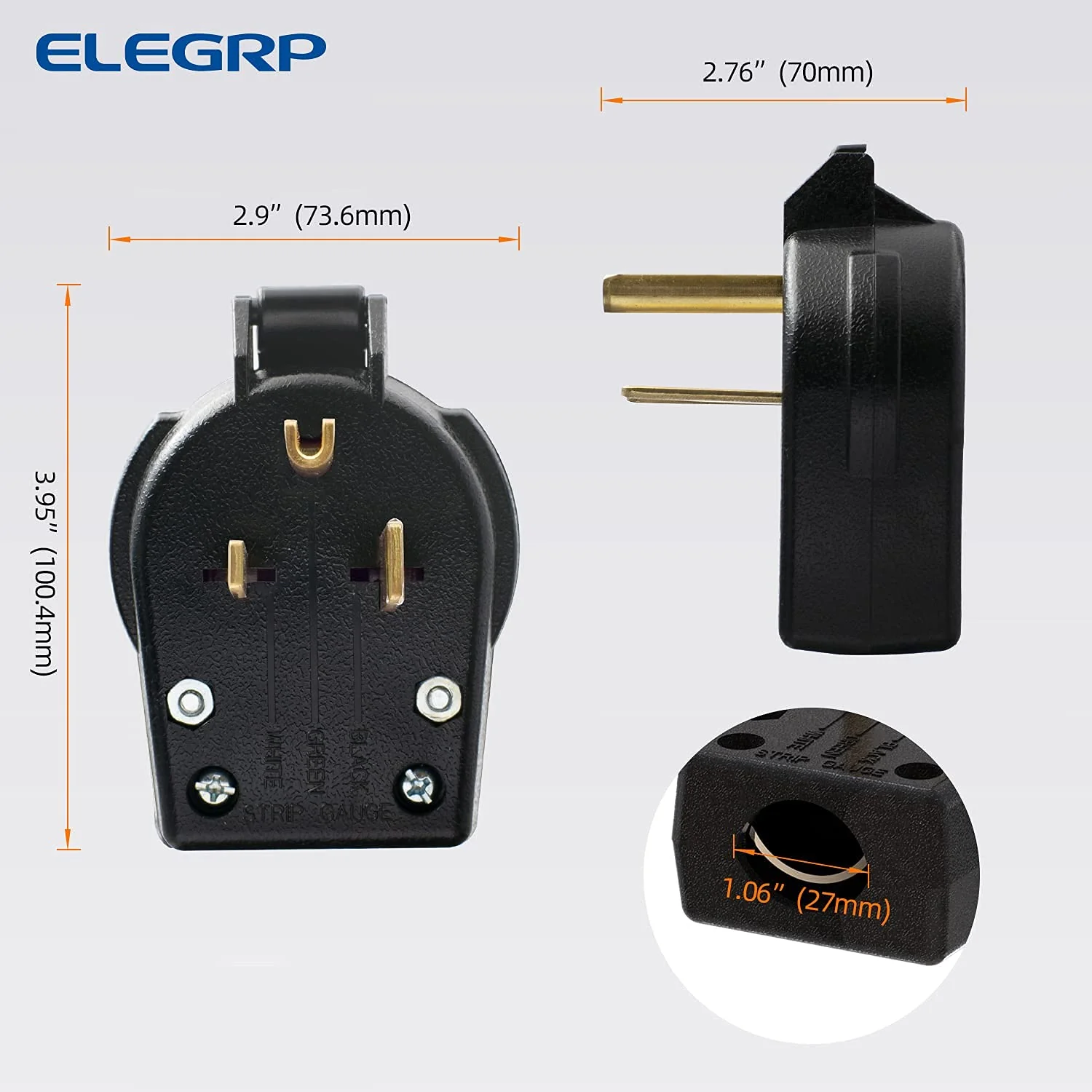 ELEGRP 30/50 Amp Flush Mount Power Receptacle, NEMA 6-30R & 6-50R Outlet, and Heavy Duty Plug, NEMA 6-30P & 6-50P, 250V, UL Listed - Image 12