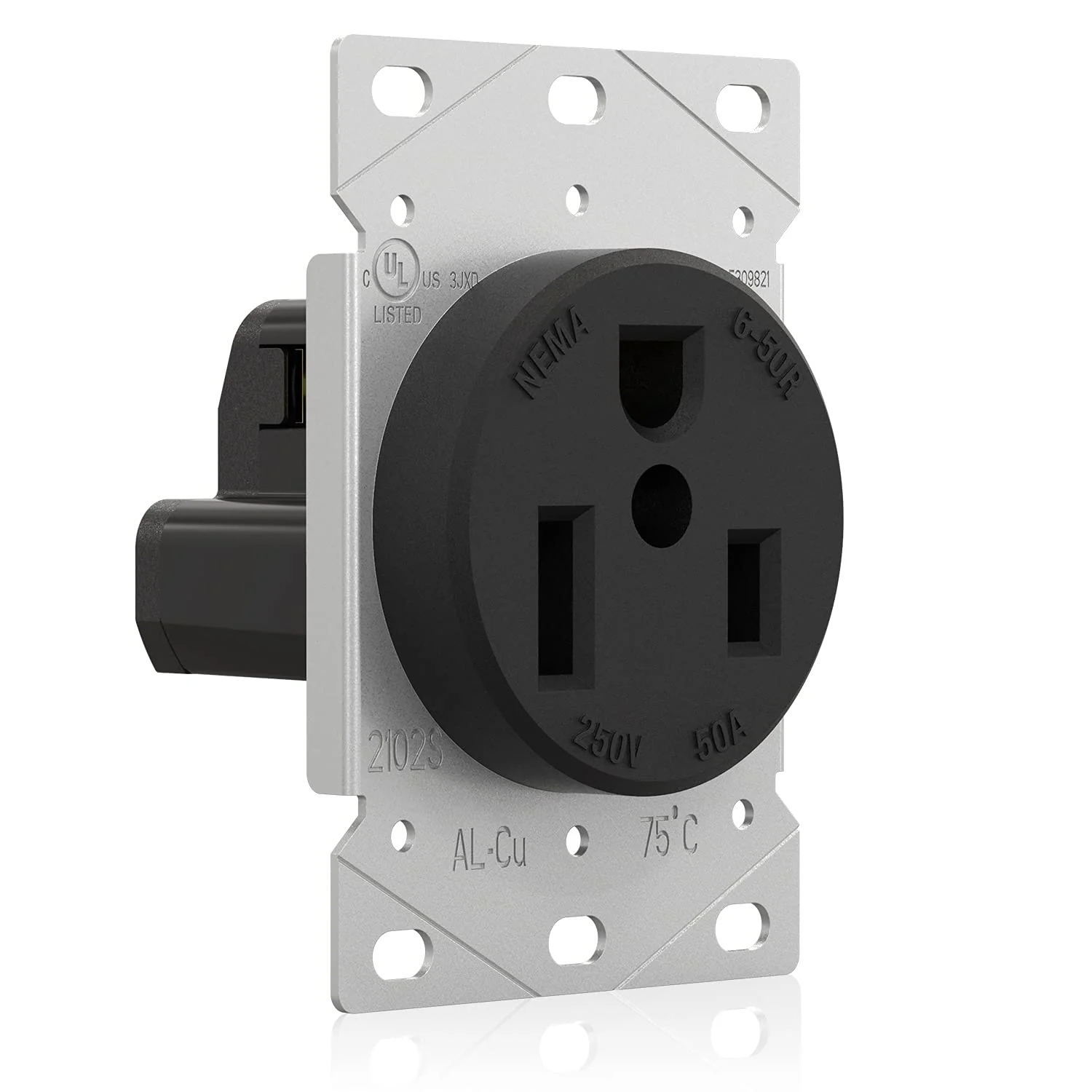 ELEGRP 30/50 Amp Flush Mount Power Receptacle, NEMA 6-30R & 6-50R Outlet, and Heavy Duty Plug, NEMA 6-30P & 6-50P, 250V, UL Listed - Image 3