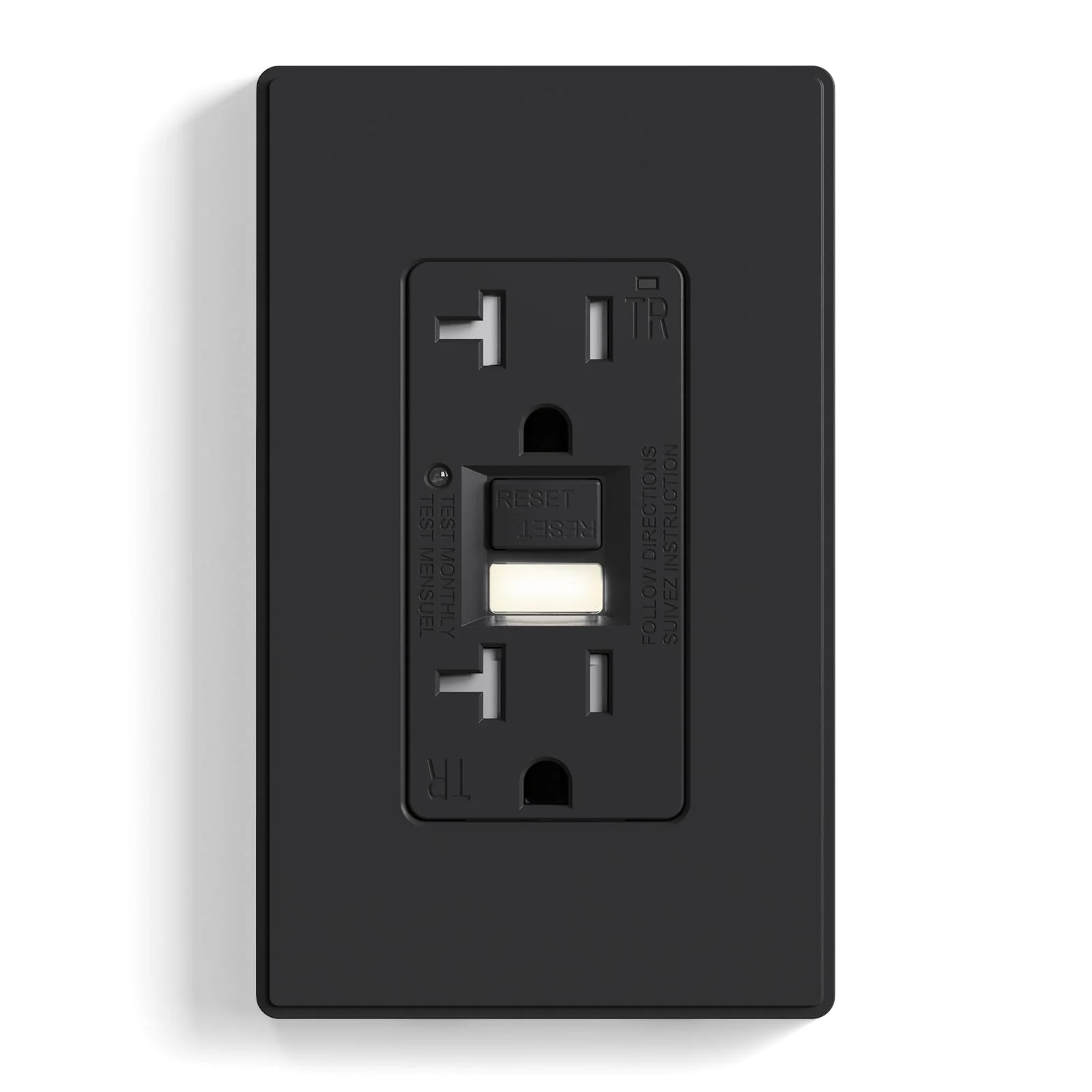 15A/20A, Self-Test, Tamper-Resistant GFCI Outlet with Nightlight - Image 3