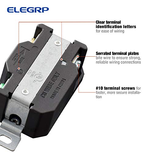 ELEGRP NEMA L5-20R Twist Lock Outlet, 20A 125V, 2 Pole 3 Wire Grounding, Heavy-Duty Design - Image 3