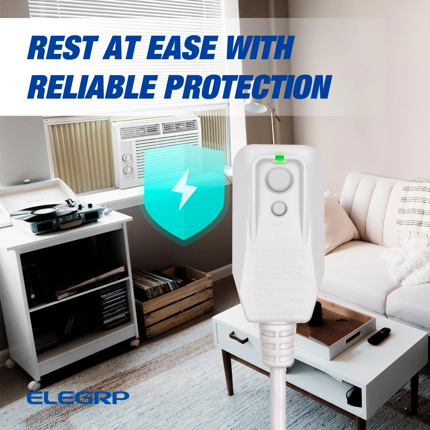 15A 120V 1800W, NEMA 5-20P, 14AWG, LCDI AC Power Cord with Safety Protection - Image 4