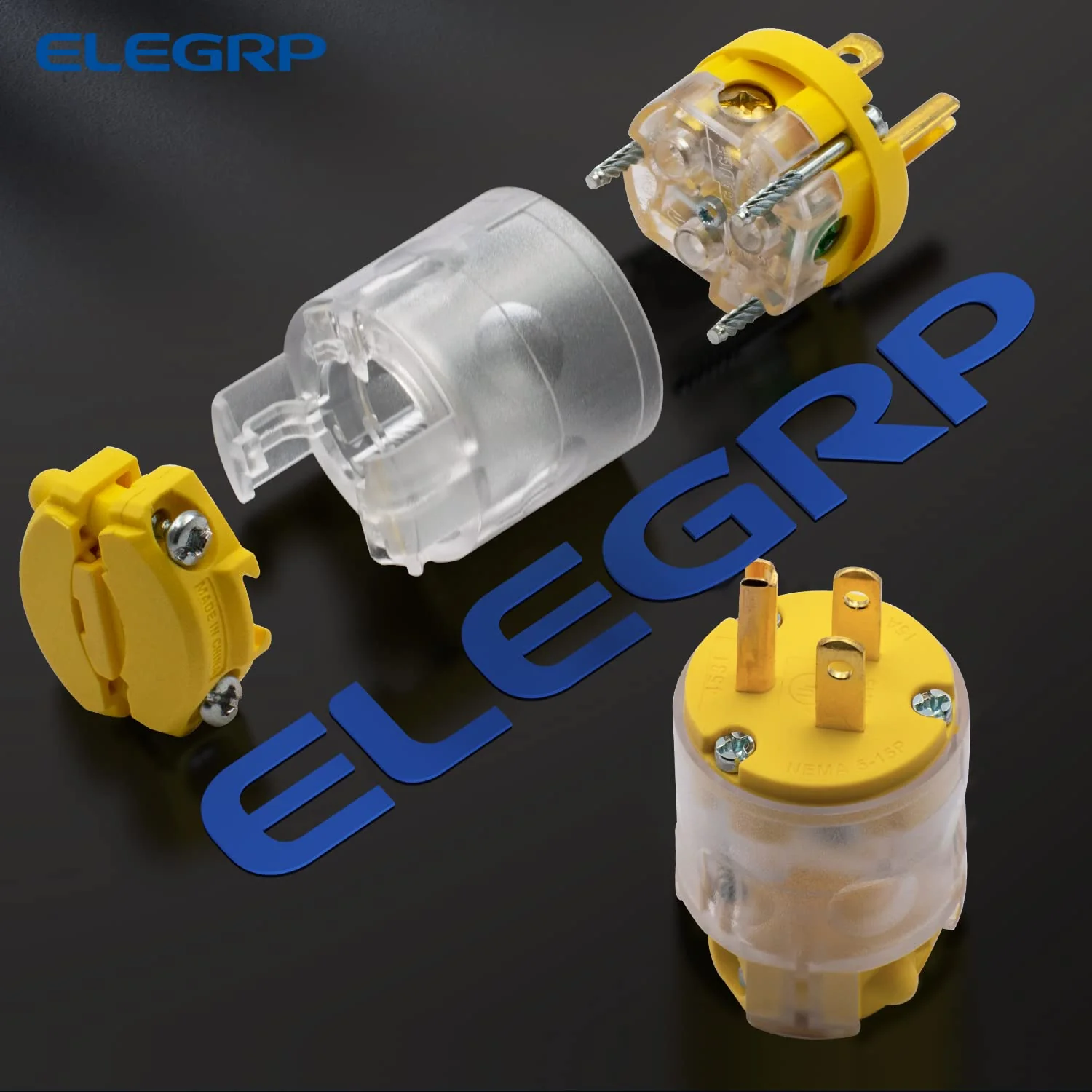 ELEGRP Lighted Electrical Plug and Connector Set, 15A 125V, NEMA 5-15P & NEMA 5-15R, 2 Pole 3 Wire Grounding, Commercial Grade, Yellow - Image 15