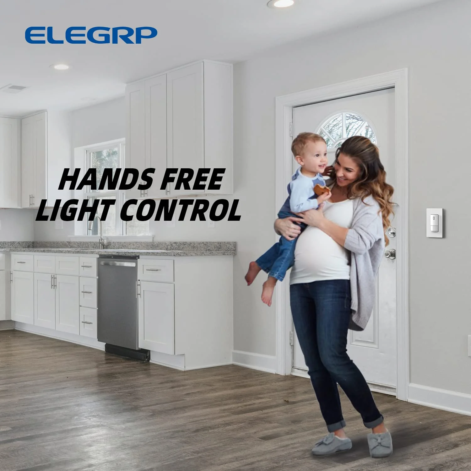 ELEGRP Motion Sensor Light Switch, Single-Pole or Dual Location Control, No Neutral Wire Needed, Wall Plate Included, UL Listed - Image 7