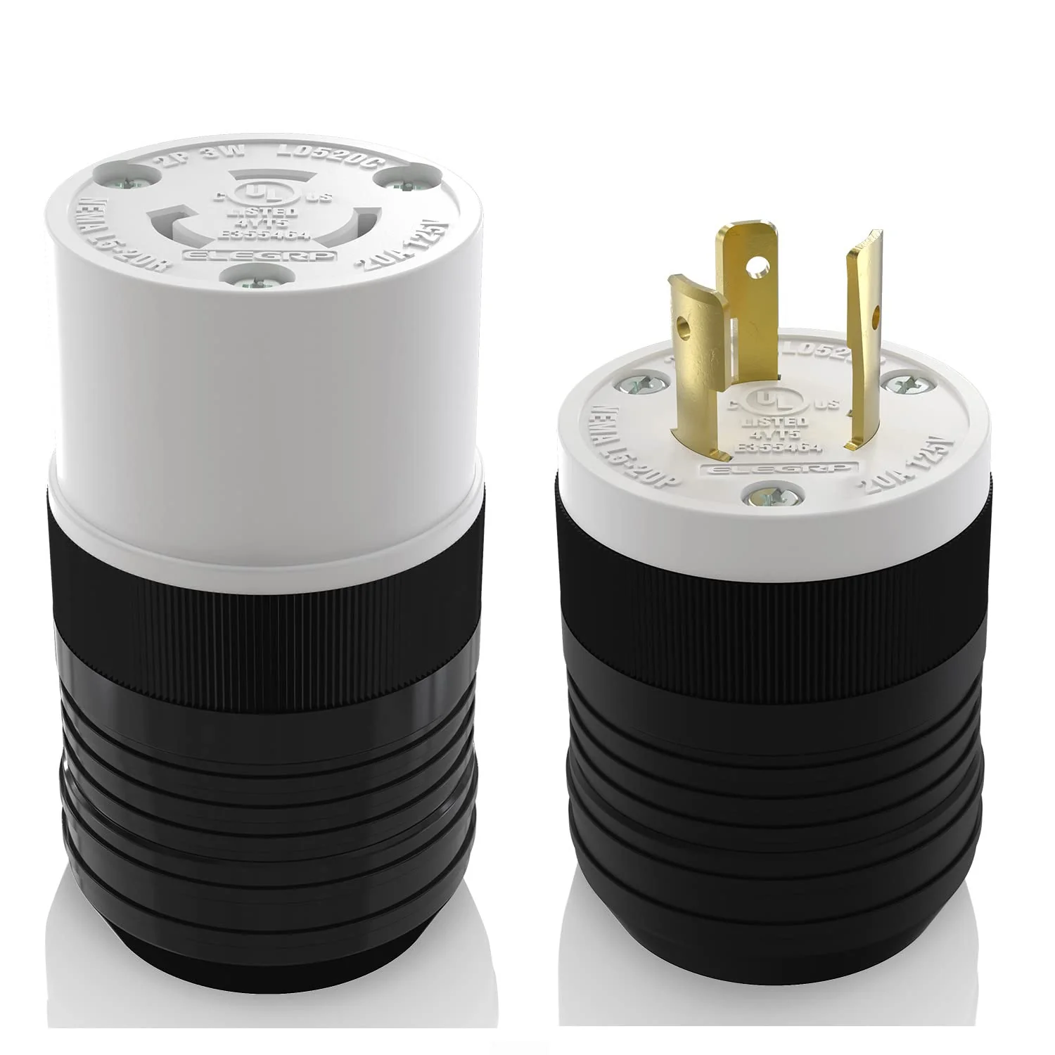 ELEGRP NEMA L5-20P & L5-20R Locking Plug and Connector Set, Generator Twist Lock Adapter, 20A 125V, 2-Pole 3-Wire Grounding - Image 4