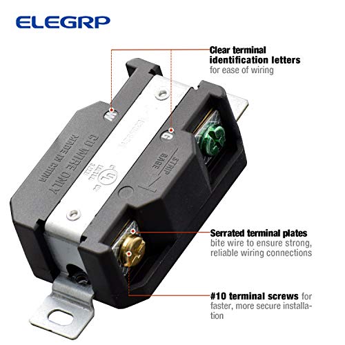 ELEGRP NEMA L5-30R Twist Lock Outlet, 30A 125V, 2 Pole 3 Wire Grounding, Heavy-Duty Design - Image 3