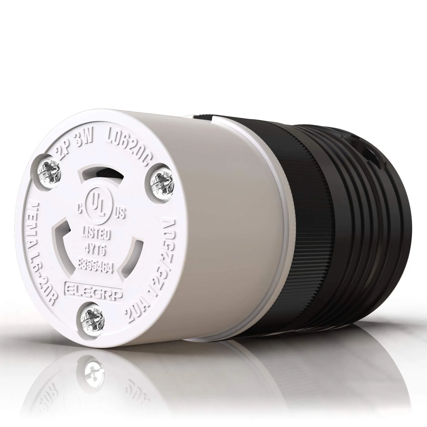 ELEGRP Twist Lock Adapter, NEMA L6-20P & L6-20R, 20A 250V, 2 Pole 3 Wire Grounding Plug & Connector Set, Heavy-Duty Design - Image 5