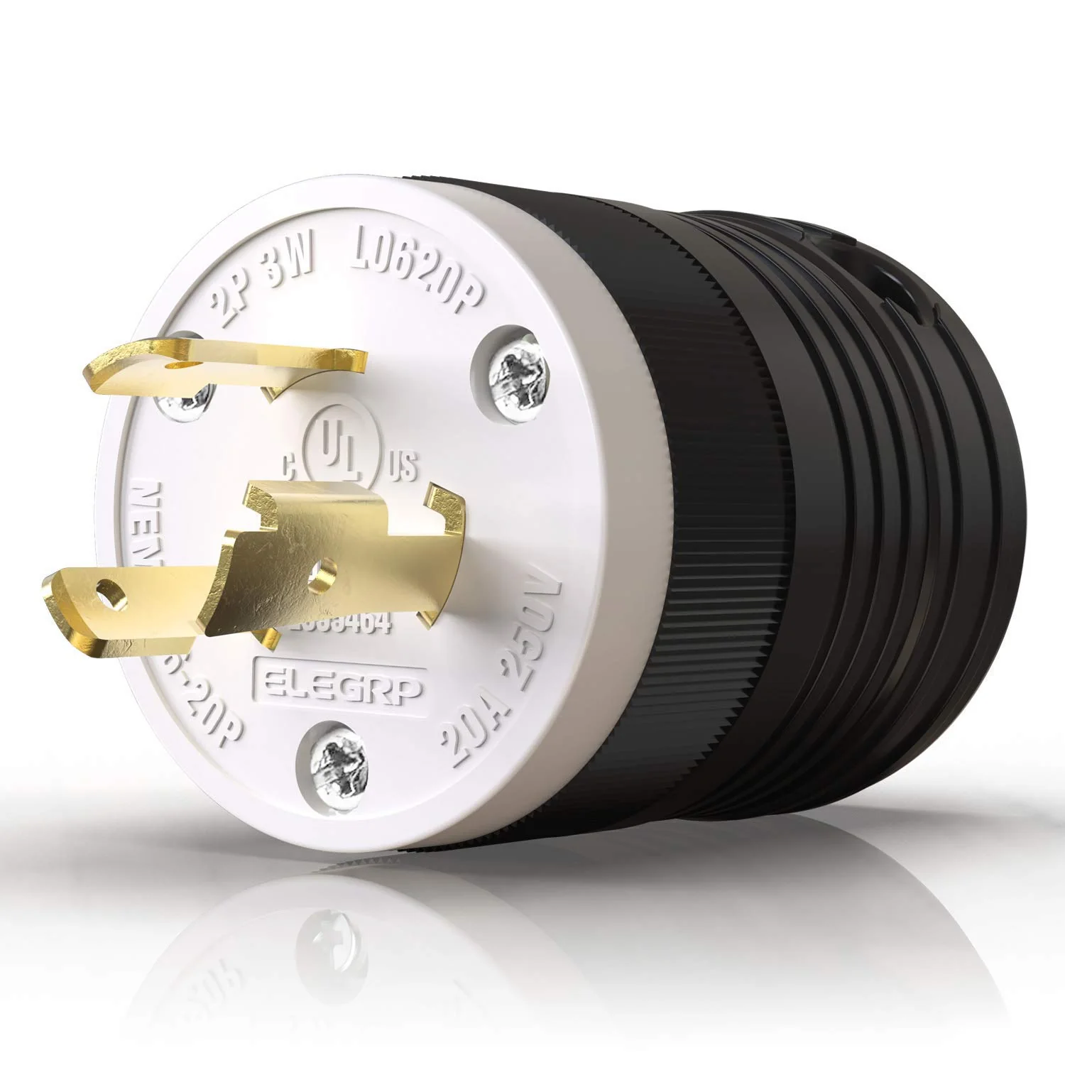 ELEGRP Twist Lock Adapter, NEMA L6-20P & L6-20R, 20A 250V, 2 Pole 3 Wire Grounding Plug & Connector Set, Heavy-Duty Design - Image 6