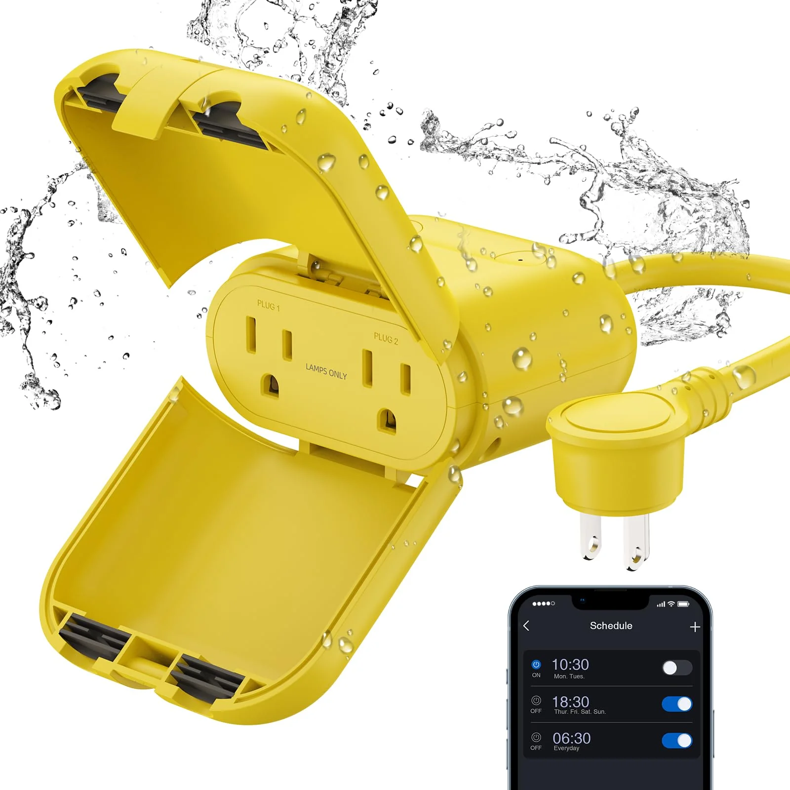 Outdoor Wi-Fi Smart Dimmer Plug with 2 Individually Controlled Sockets, IP66 Waterproof - Image 3