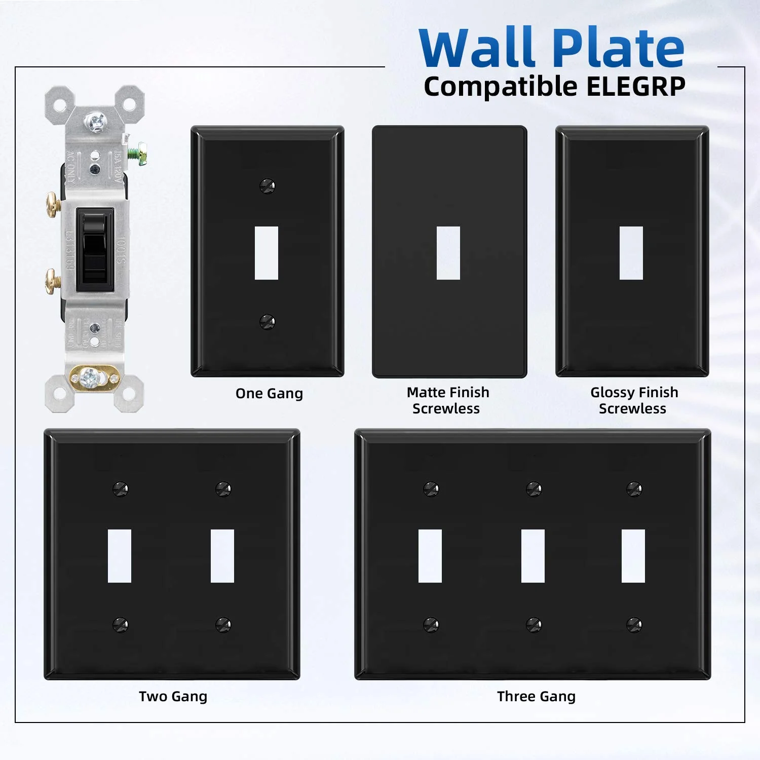 ELEGRP Single Pole Toggle Light Switch, 15 Amp, 120 Volt, Quiet AC Switch, Self-Grounding, Quick Push-in Wiring (10 Pack), UL Listed - Image 5