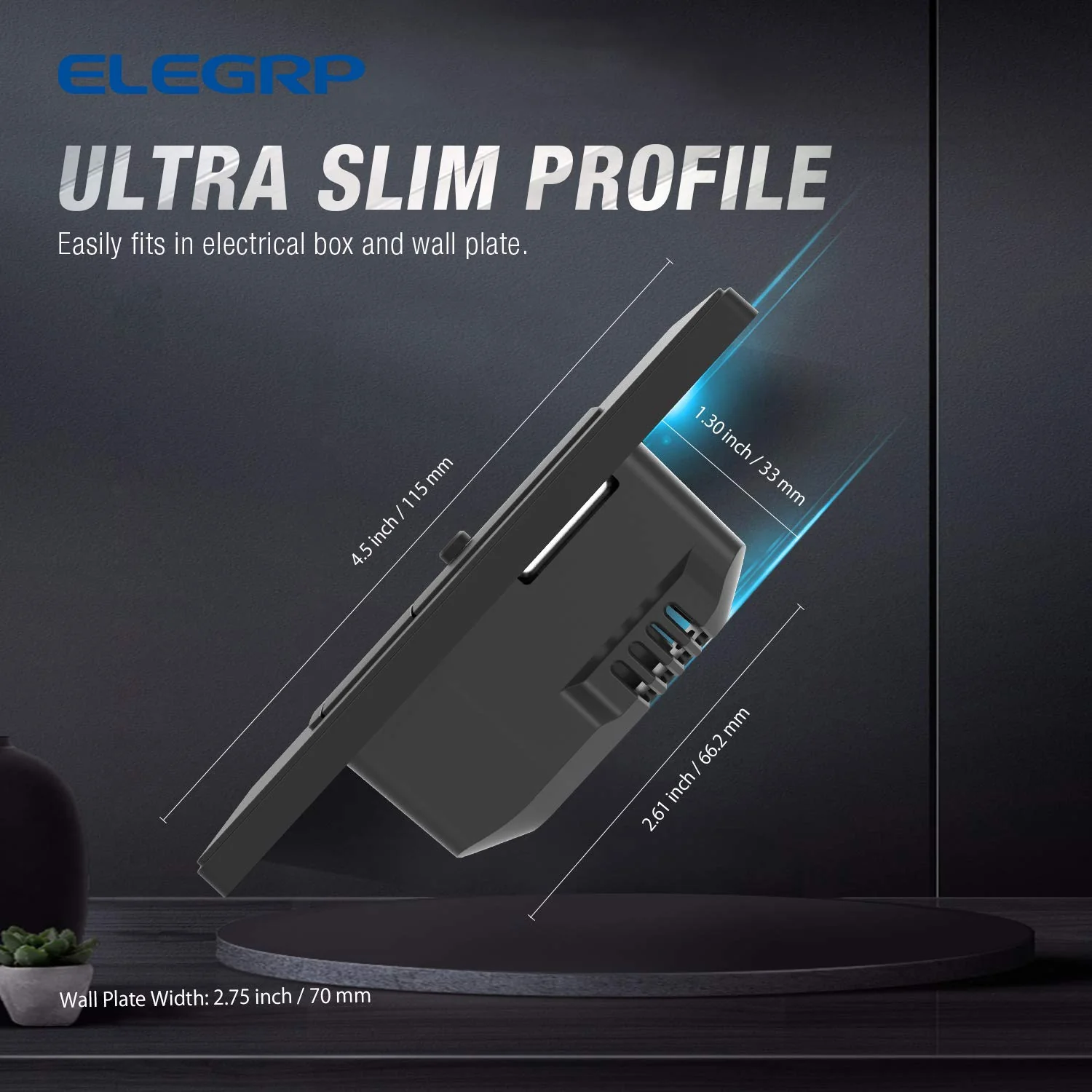 ELEGRP Slide Dimmer Switch, Single Pole or 3-Way, for LED, CFL, Incandescent Bulbs, Full Control with Preset, Rocker Paddle, Wall Plate Included - Image 9