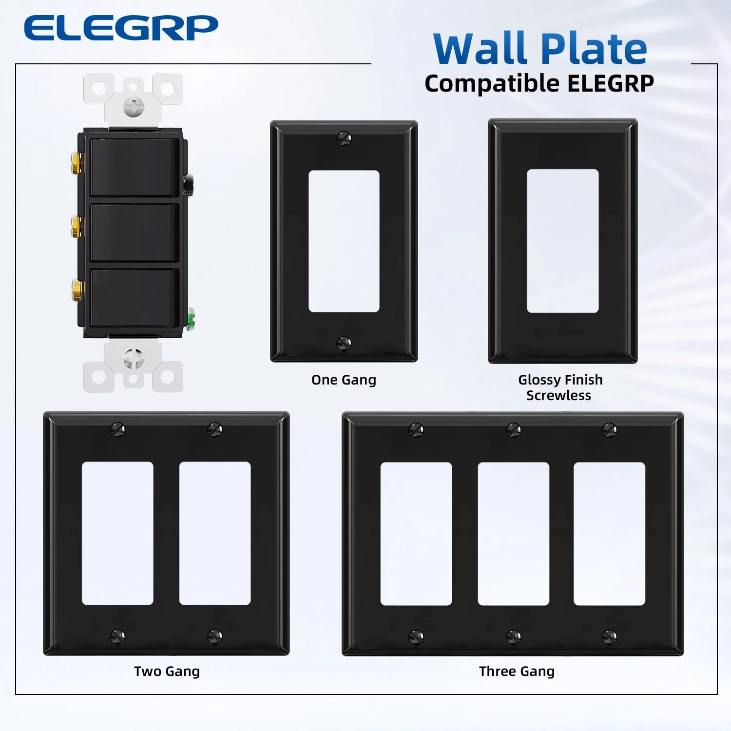 ELEGRP Combination Light Switch, 3 Single Pole Decorative Switches, 15A 125V, Wall Plate Included, Durable Thermoplastic, Easy Installation - Image 10