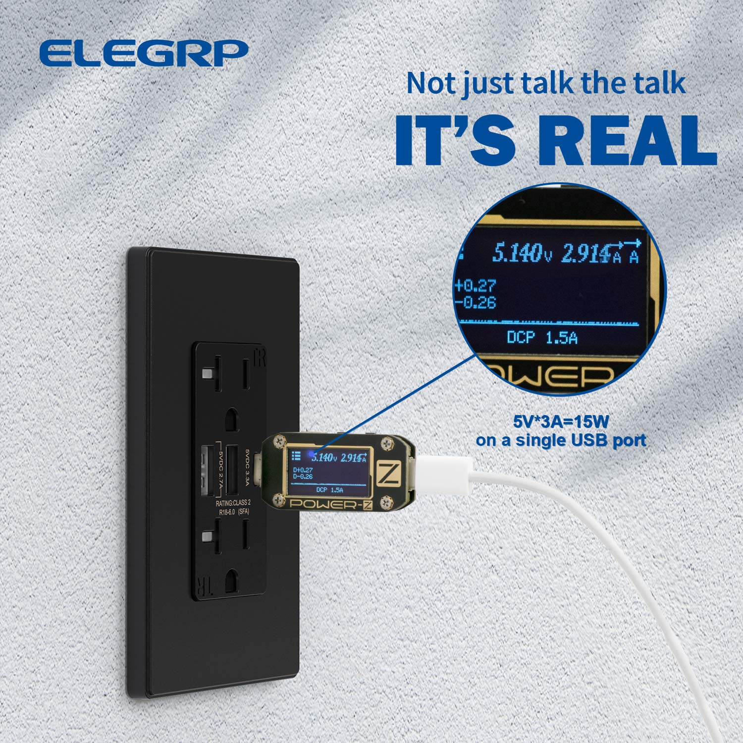 30W 6.0A Total Output USB Type A/A/C Outlet with 15A/20A, Tamper-Resistant Wall Outlet - Image 12