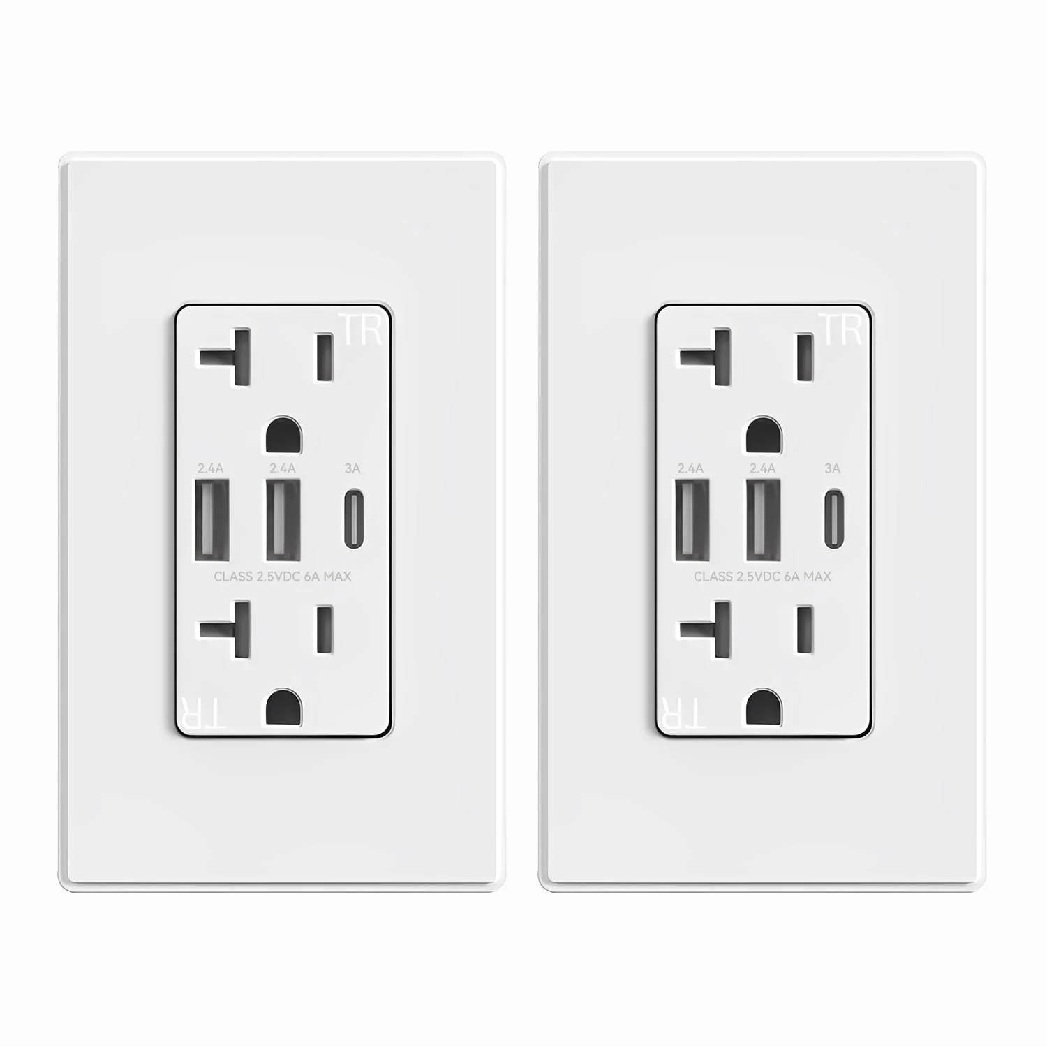 30W 6.0A Total Output USB Type A/A/C Outlet with 15A/20A, Tamper-Resistant Wall Outlet - Image 17