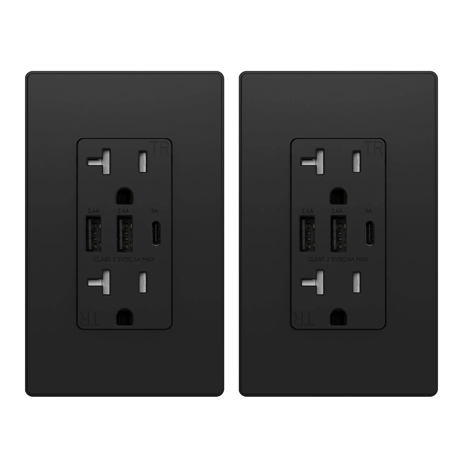 30W 6.0A Total Output USB Type A/A/C Outlet with 15A/20A, Tamper-Resistant Wall Outlet - Image 6