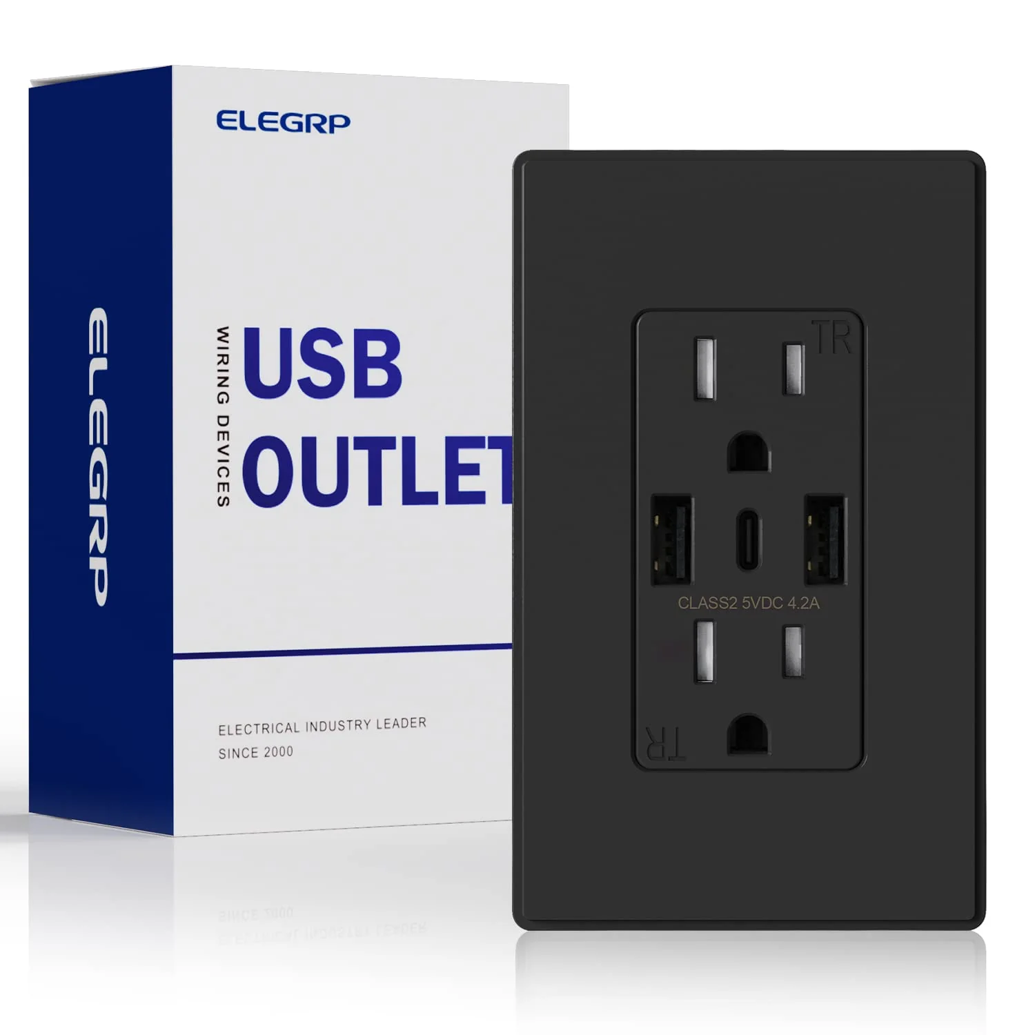 4.2A 5VDC Total Output USB Type A/A/C Outlet with 15A/20A, Tamper-Resistant Wall Outlet - Image 4
