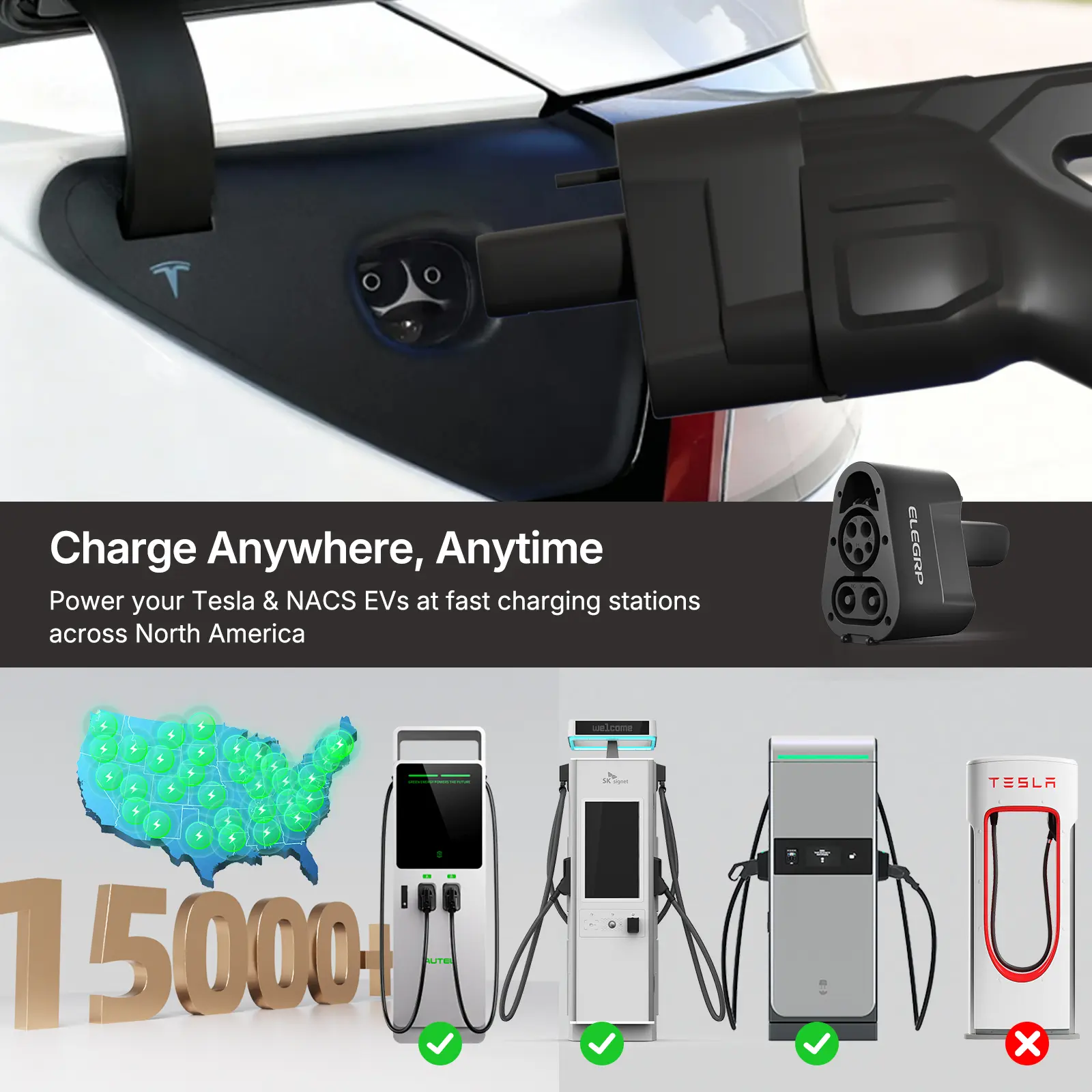EV Charging Adapter 500A 1000V DC, CCS1 Charger to NACS Vehicle - Image 5