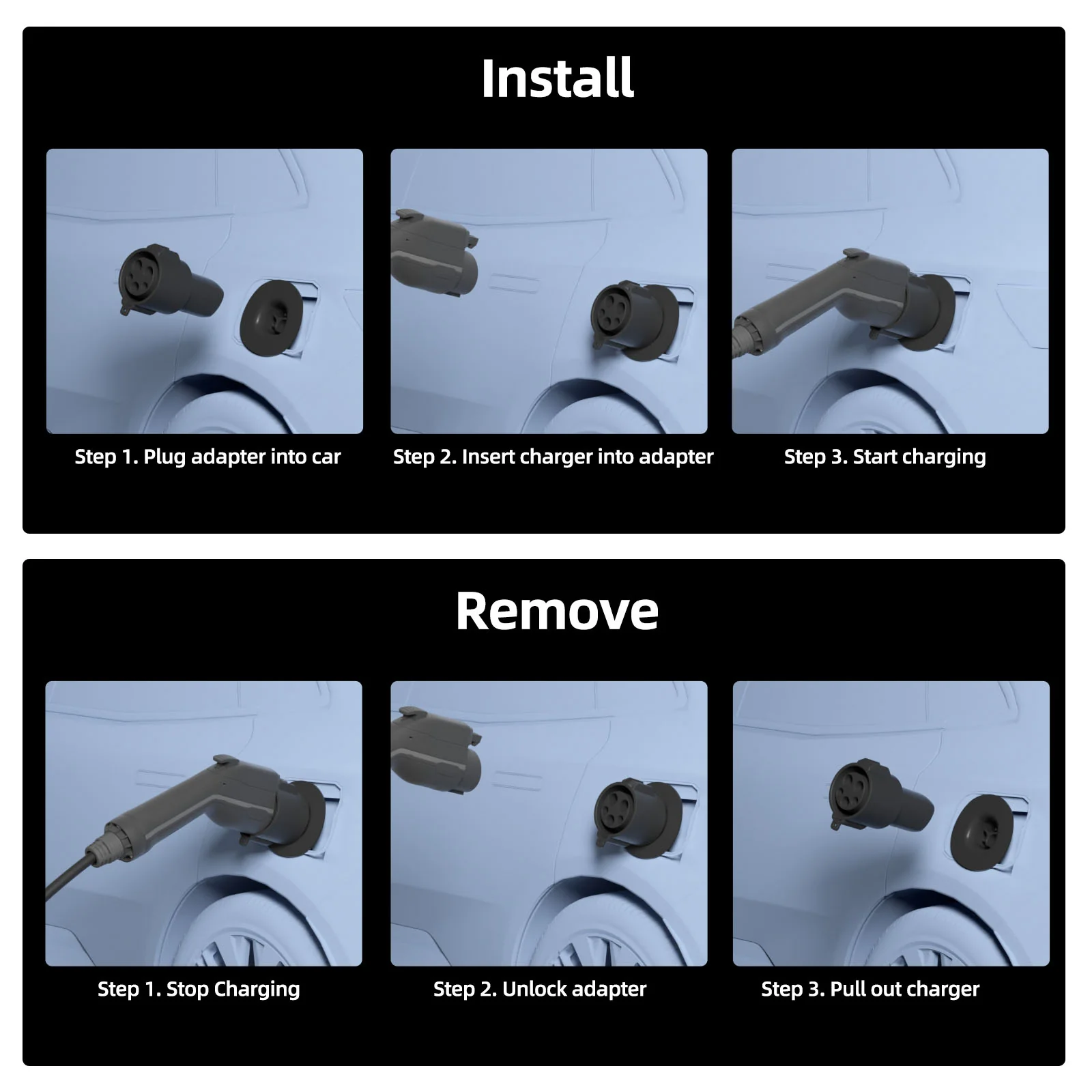 EV Charging Adapter 80A 250V AC, J1772 Charger to NACS Vehicle - Image 7