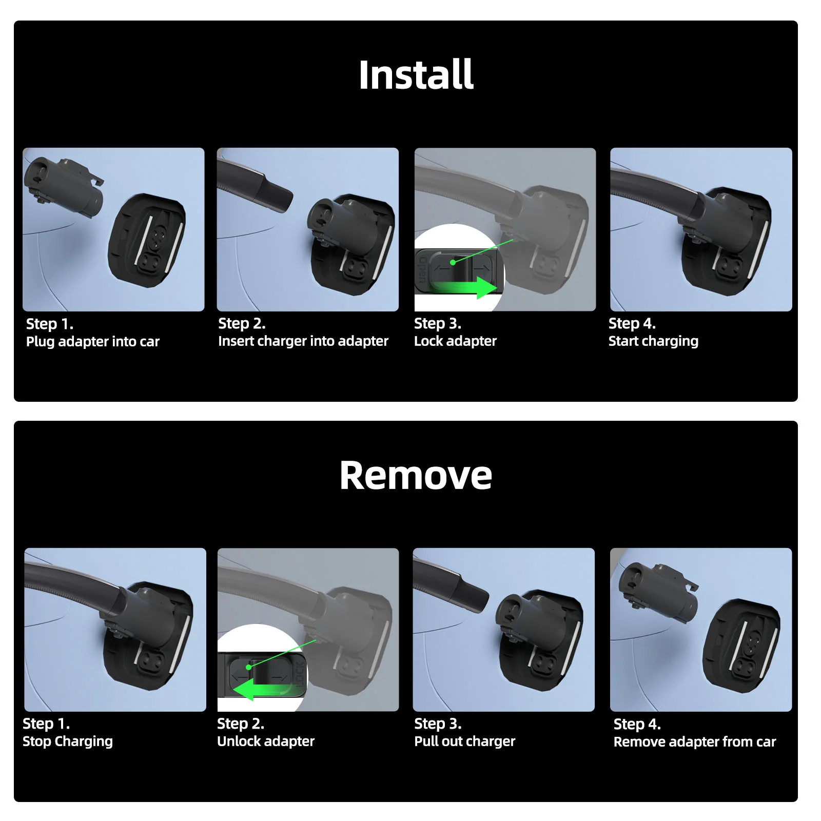 EV Charging Adapter 80A 250V AC, NACS Charger to J1772 Vehicle - Image 9