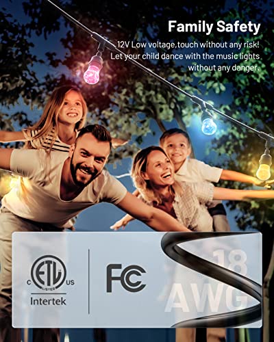 48FT Wi-Fi Smart RGB String Dimmable Lights, IP65 Waterproof - Image 4