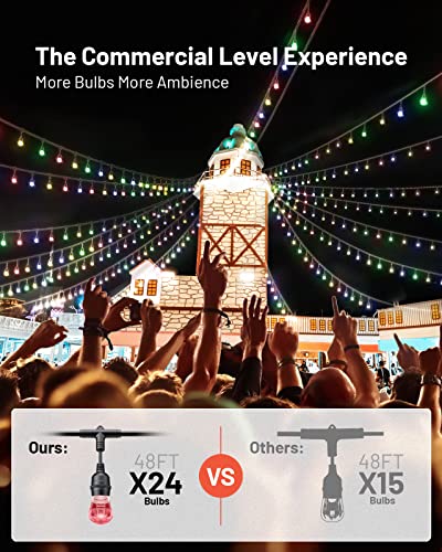 48FT Wi-Fi Smart RGB String Dimmable Lights, IP65 Waterproof - Image 7