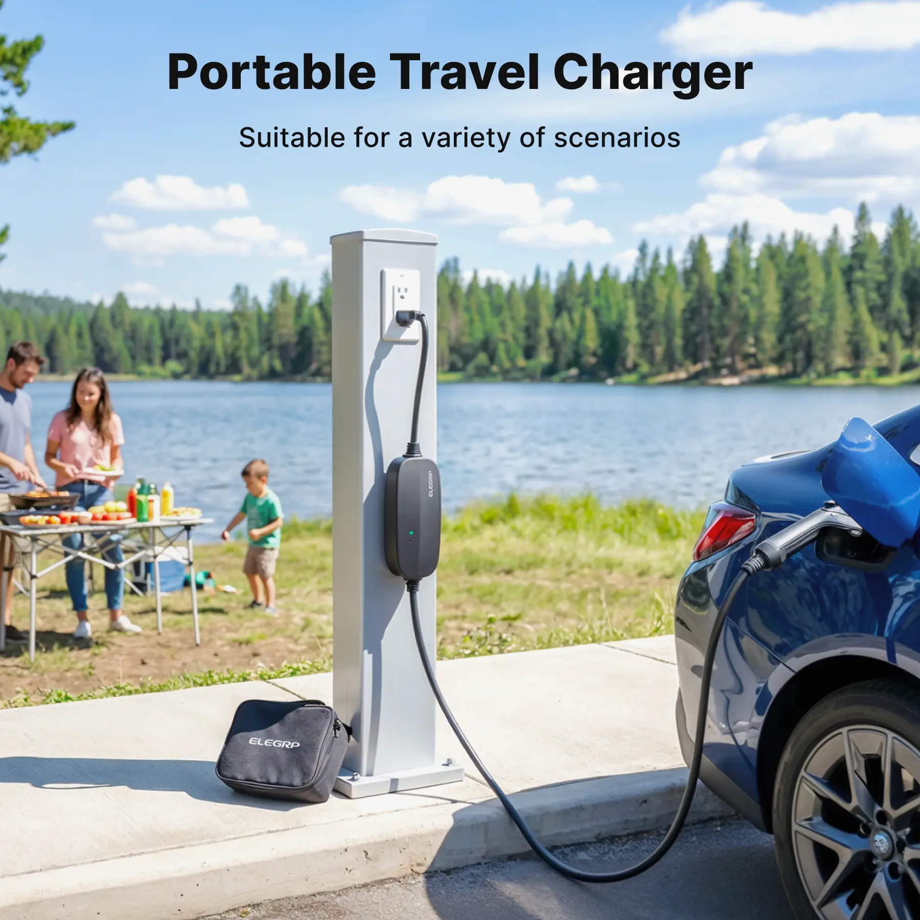 Flexible Level 1-2 J1772 EV Portable Charger with Dual Plug - Image 9